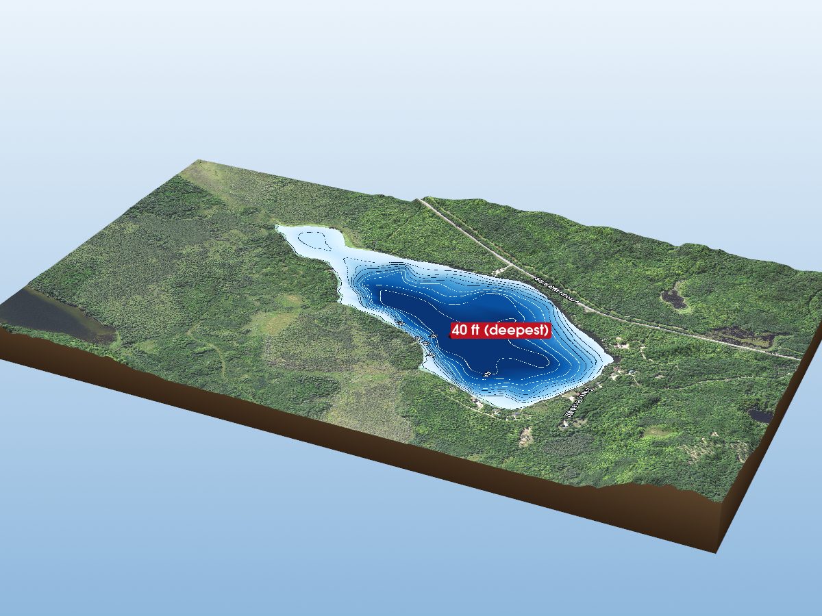 Depth map of No-ta-she-bun Lake