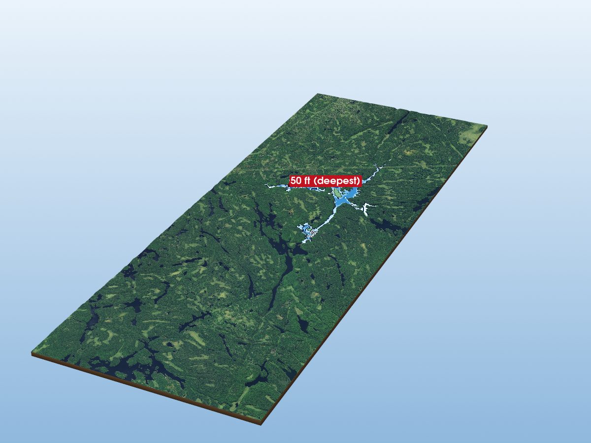 Depth map of Noganosh Lake