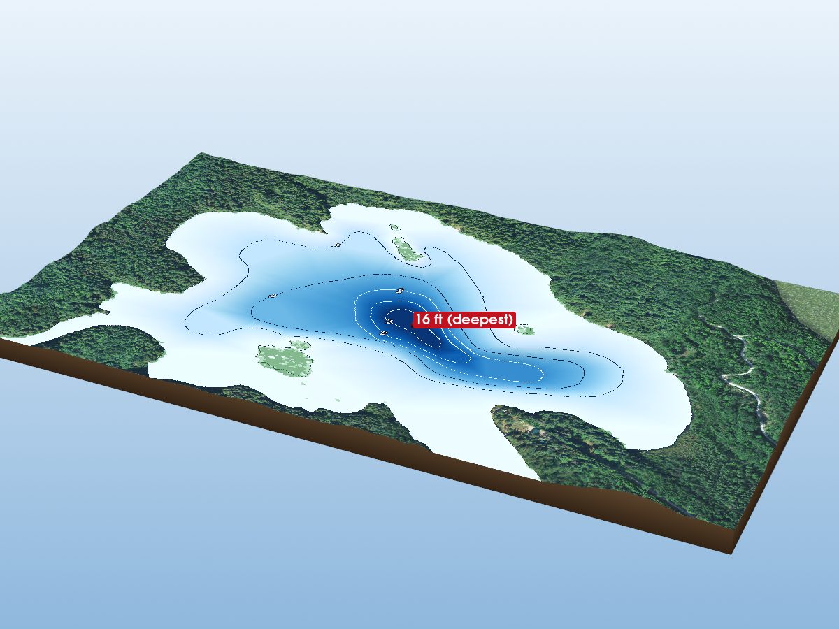 Depth map of Nogies Lake