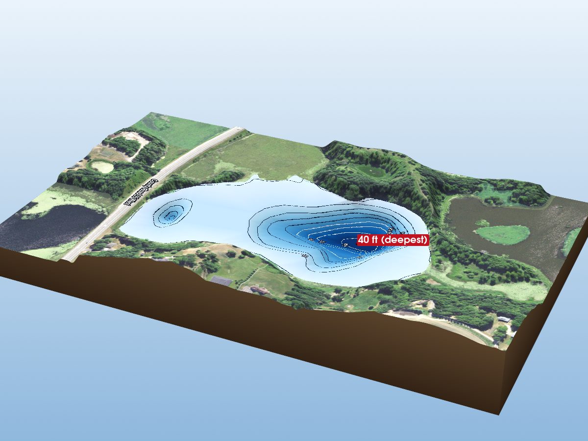 Depth map of North Berthiaume Lake
