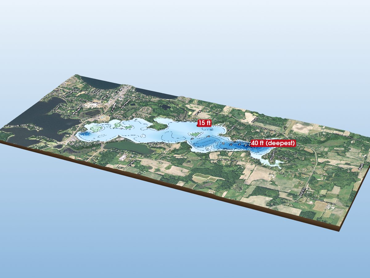 Depth map of North Center Lake