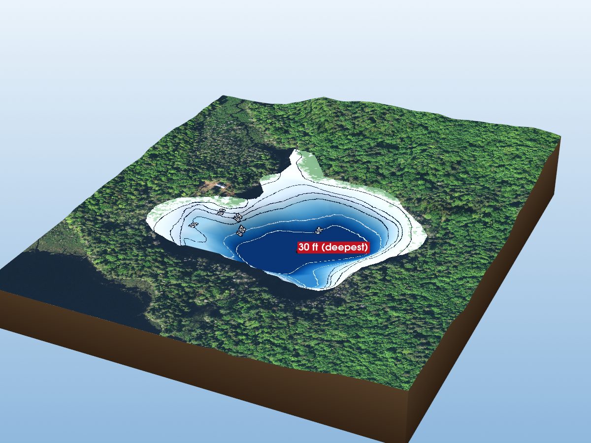 Depth map of North Chainy Lake