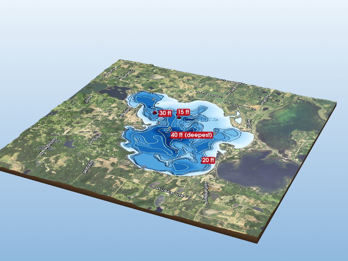 Depth map of North Lida Lake