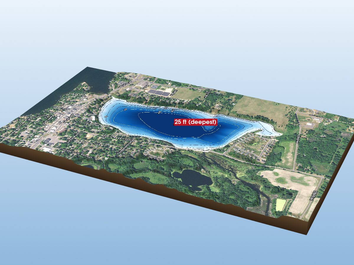 Depth map of North Lindstrom Lake