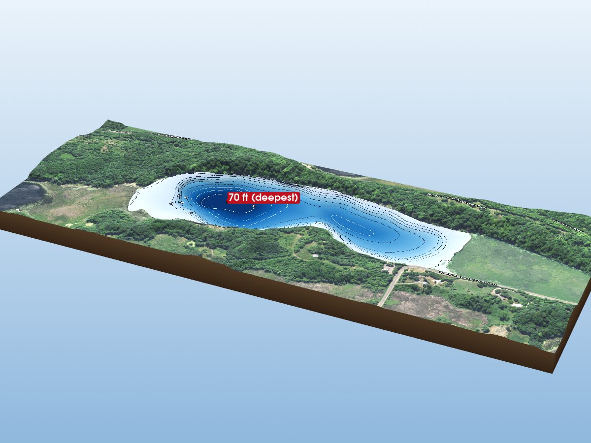 Depth map of North Little Long Lake