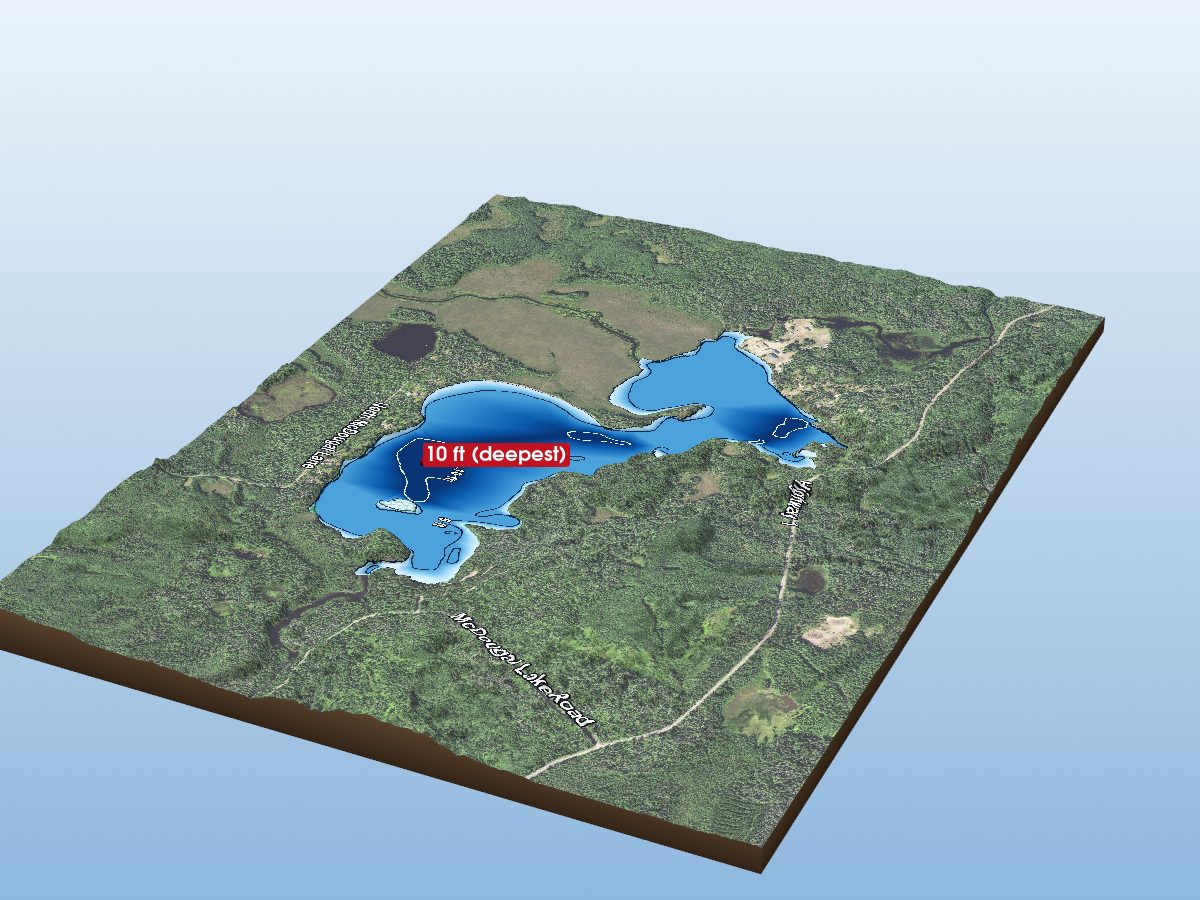Depth map of North McDougal Lake