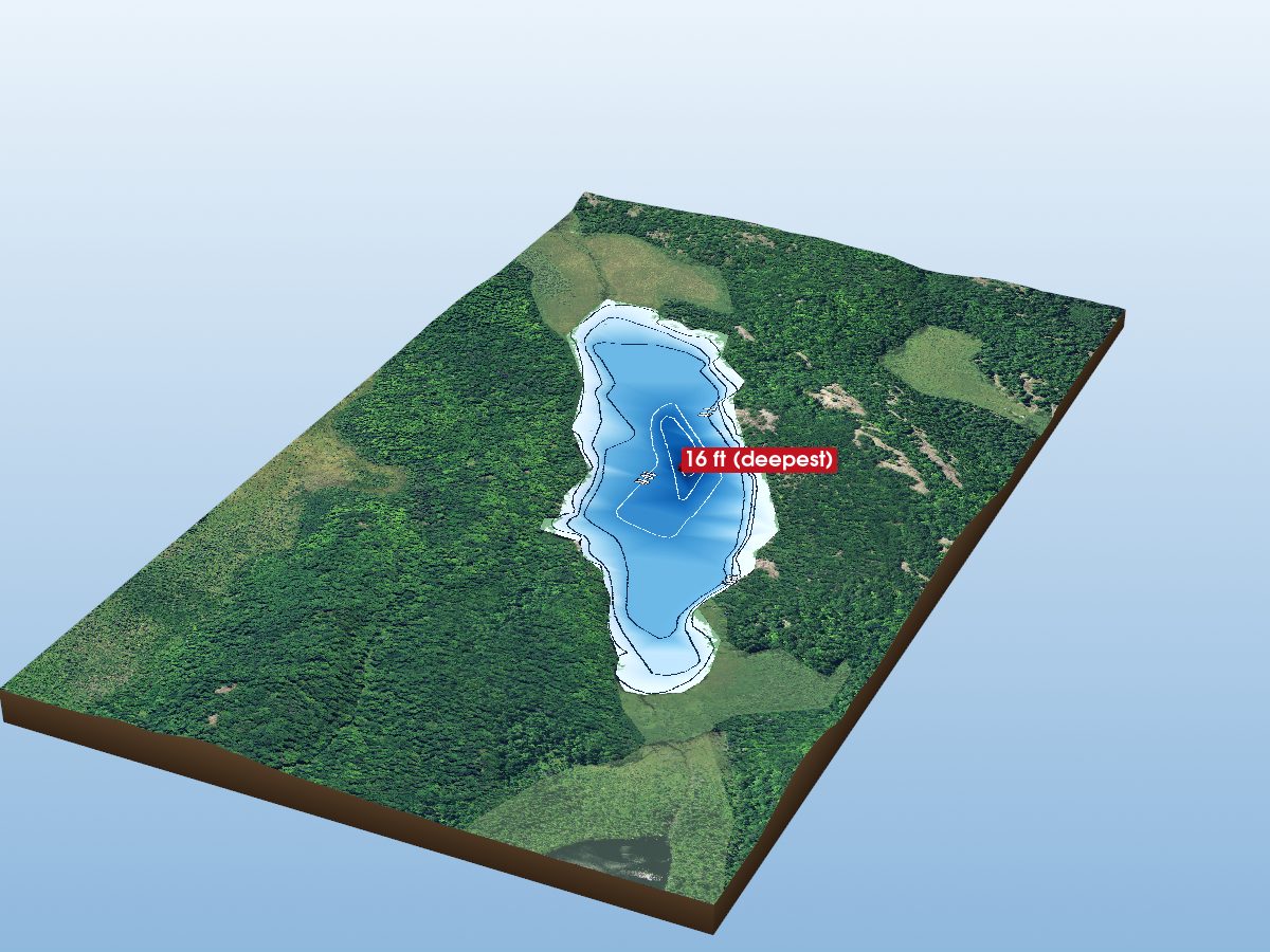 Depth map of North Pencil Lake
