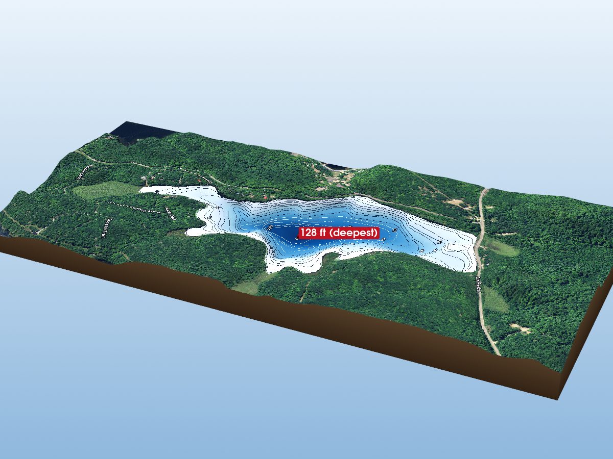 Depth map of North Pigeon Lake