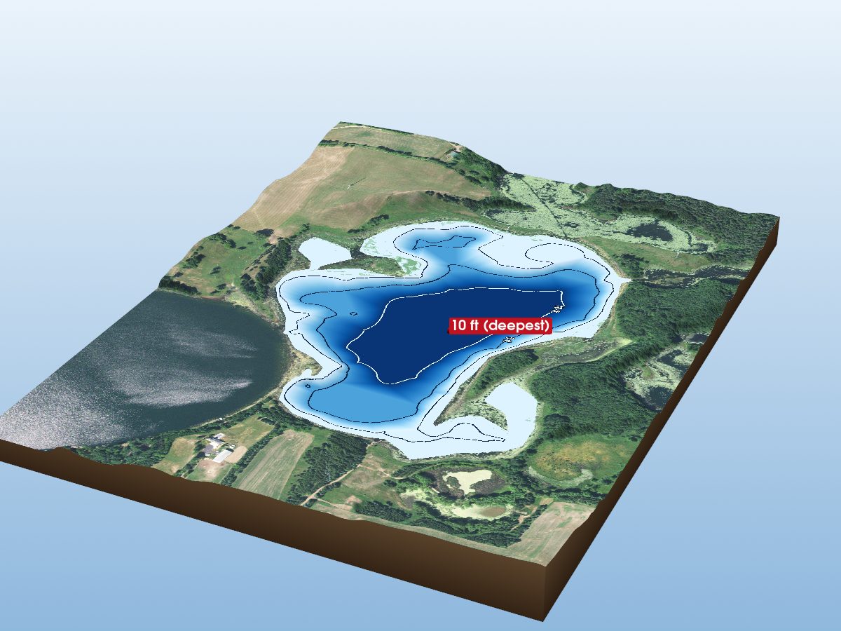 Depth map of North School Section Lake
