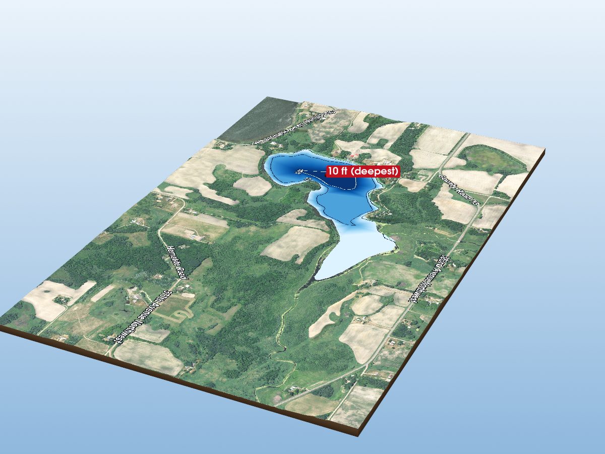 Depth map of North Stanchfield Lake