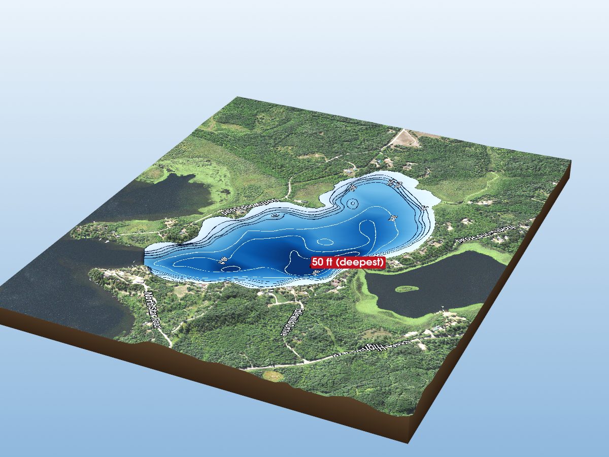 Depth map of North Star Lake