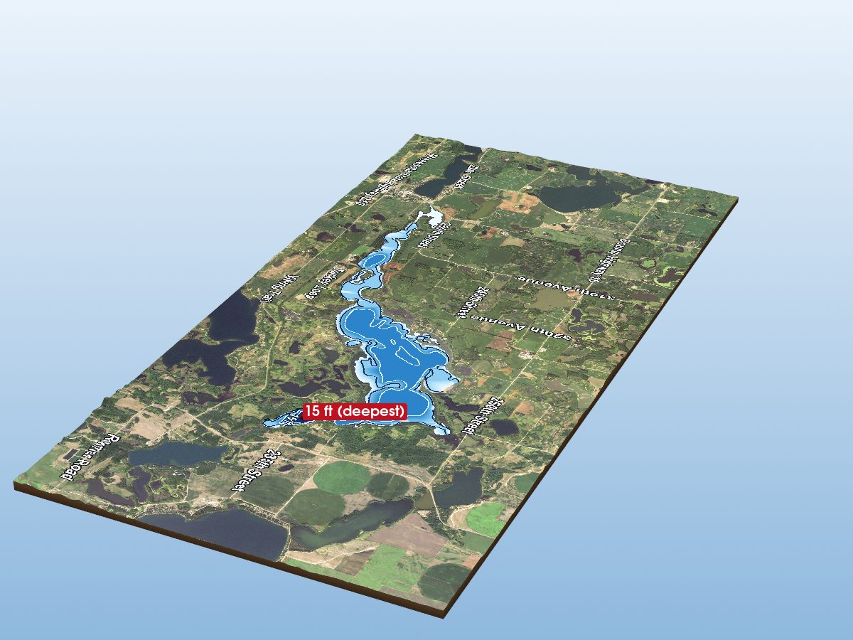 Depth map of North Turtle Lake