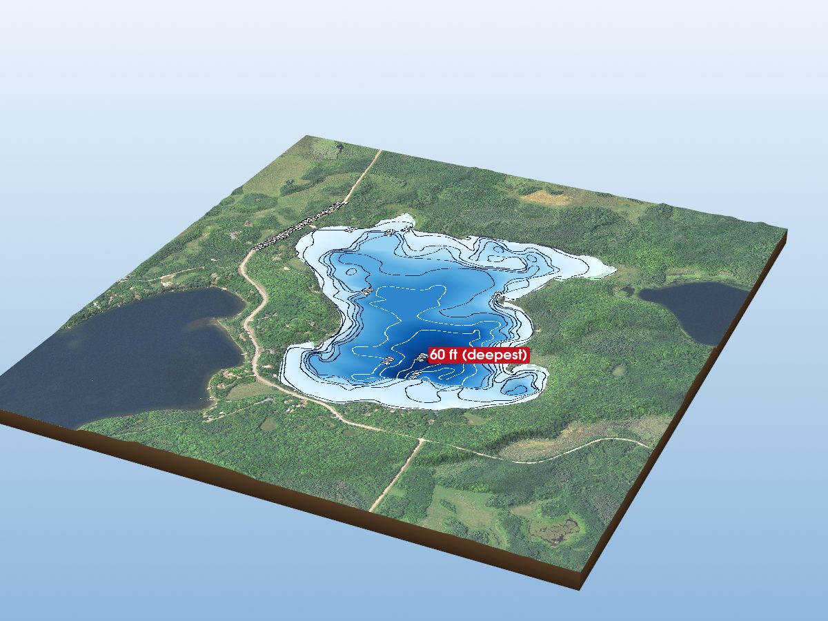 Depth map of North Twin Lake