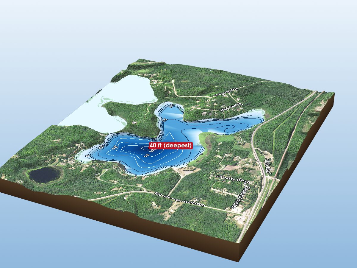 Depth map of North Twin Lake