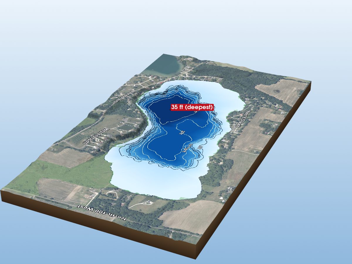 3D depth map of North Twin Lake