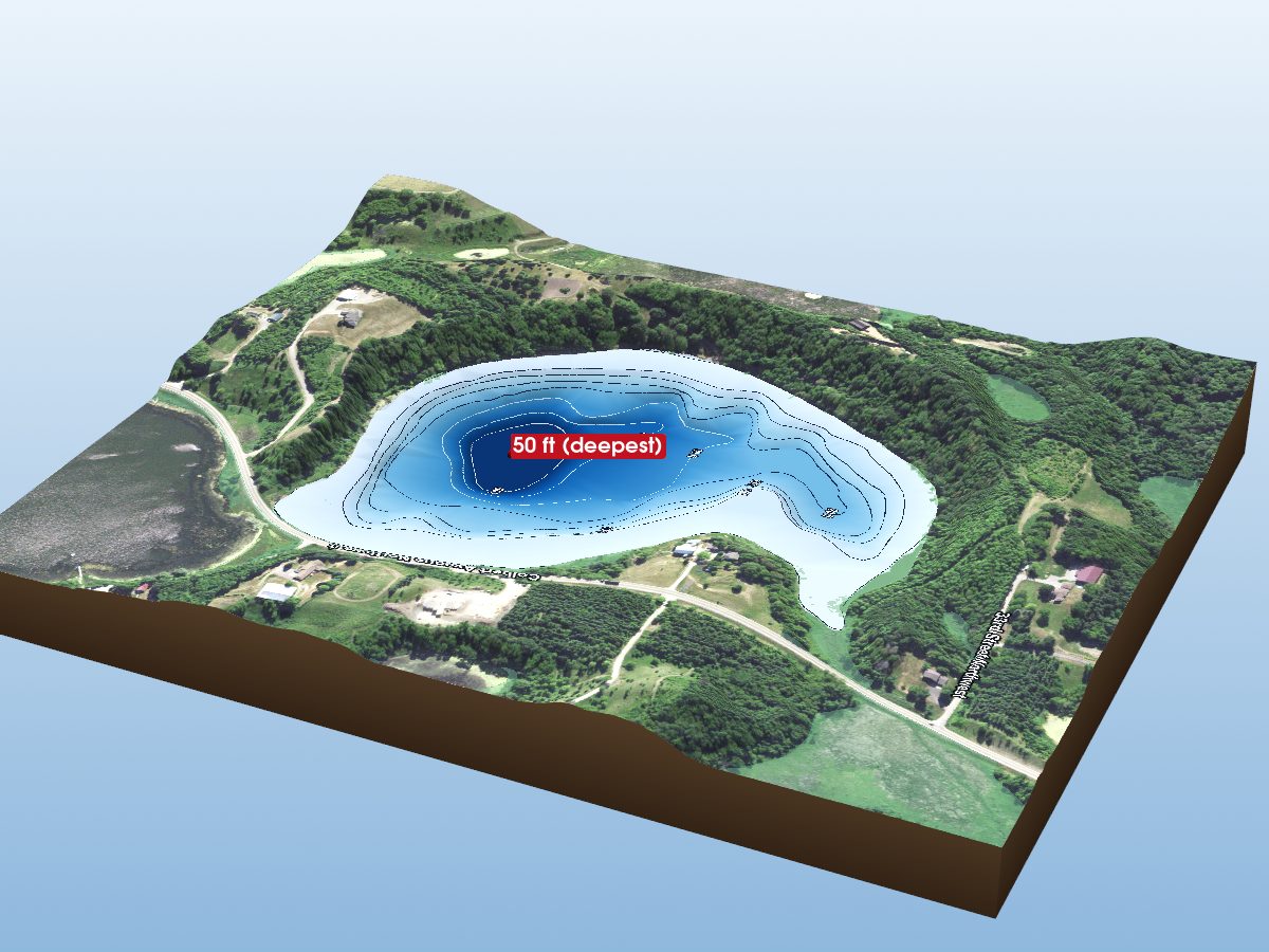 Depth map of North Twin Lake