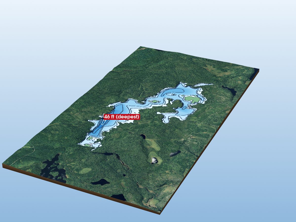 Depth map of North Whalen Lake