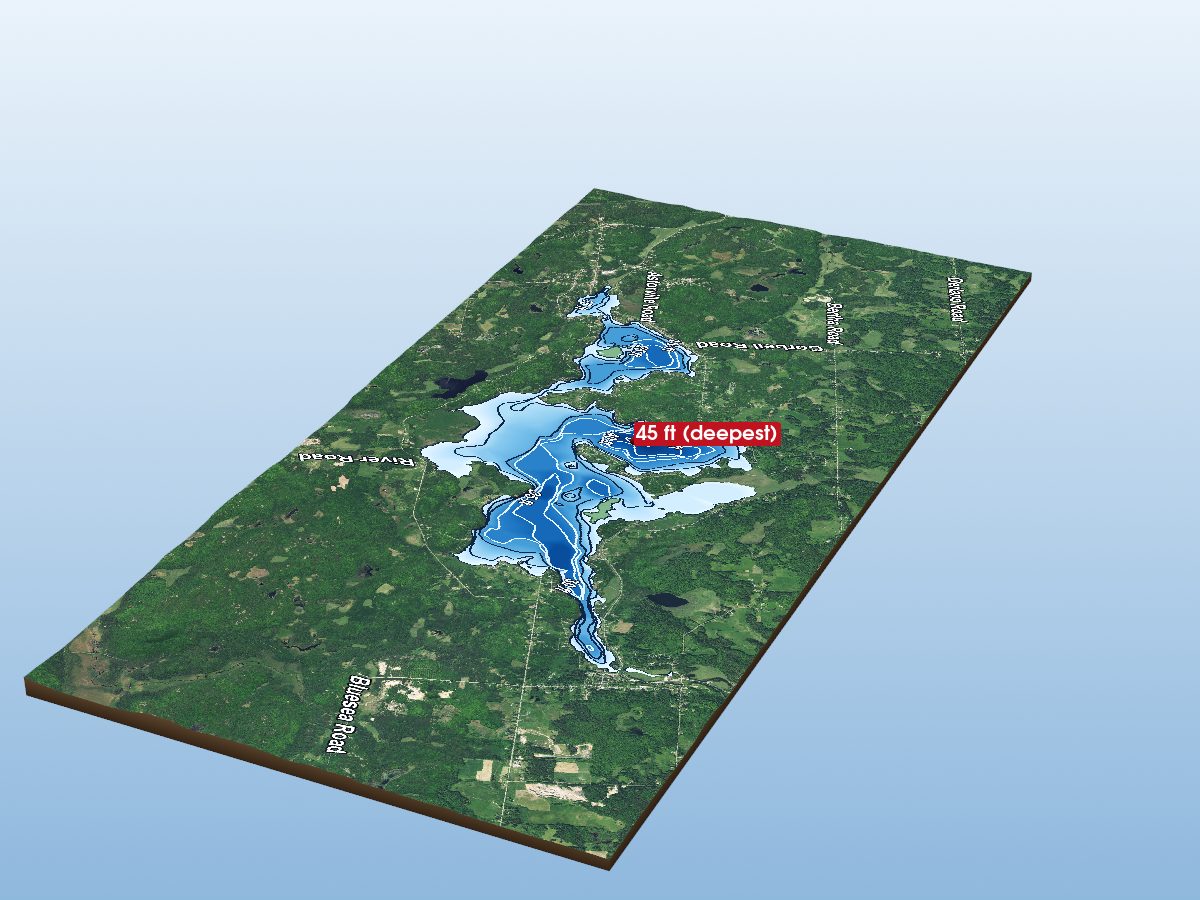 Depth map of Nosebonsing lake