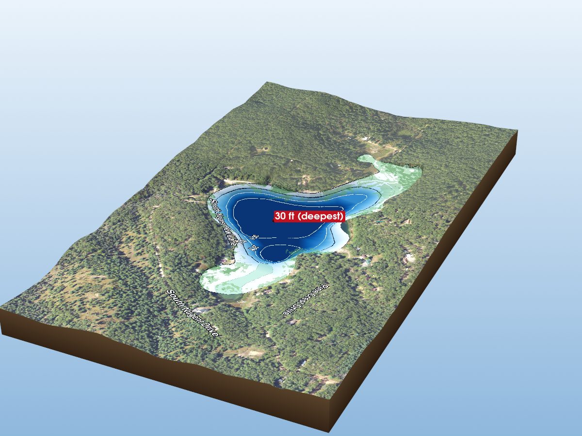 Depth map of Nugent Lake