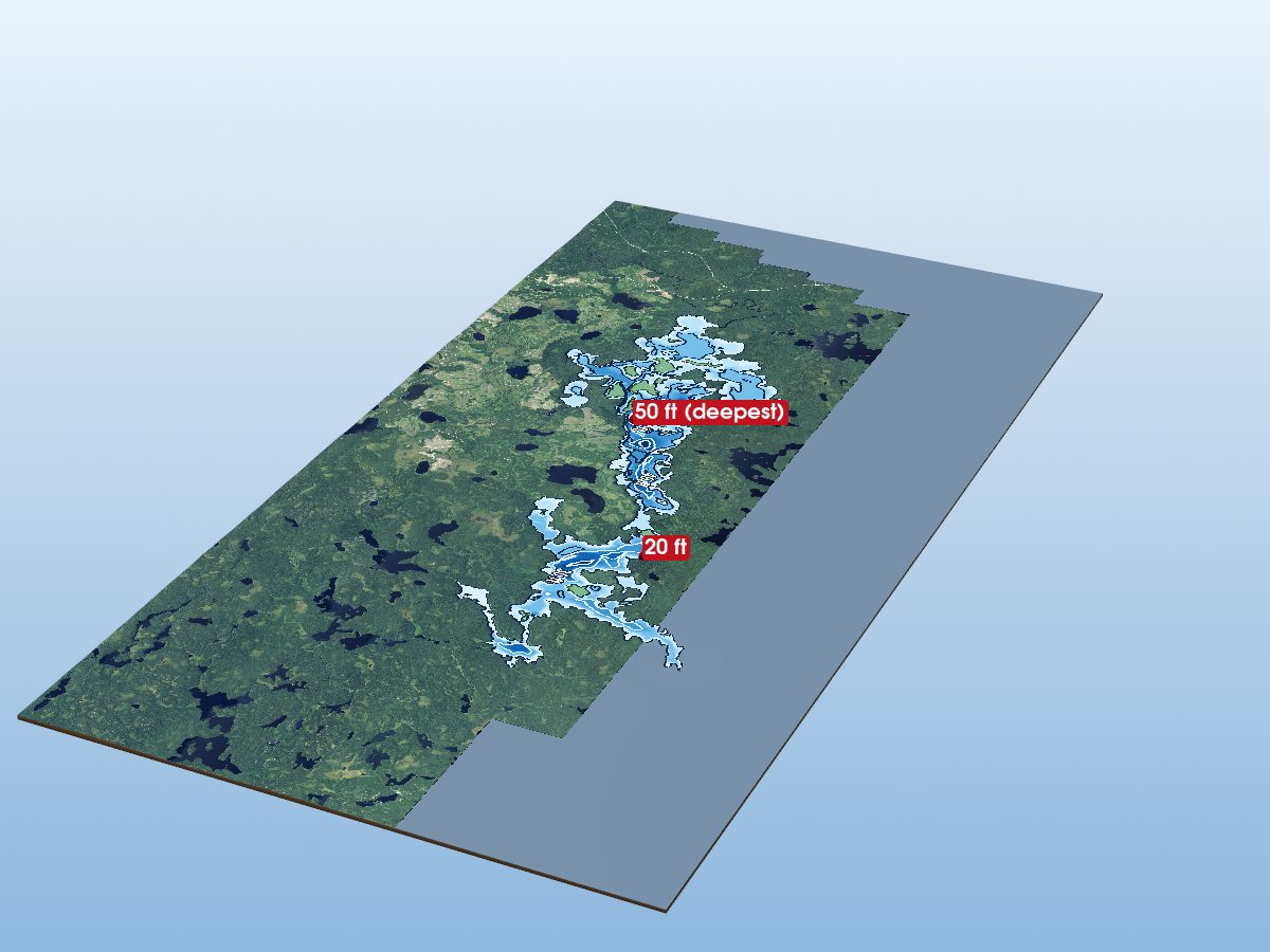 Depth map of Nungesser Lake