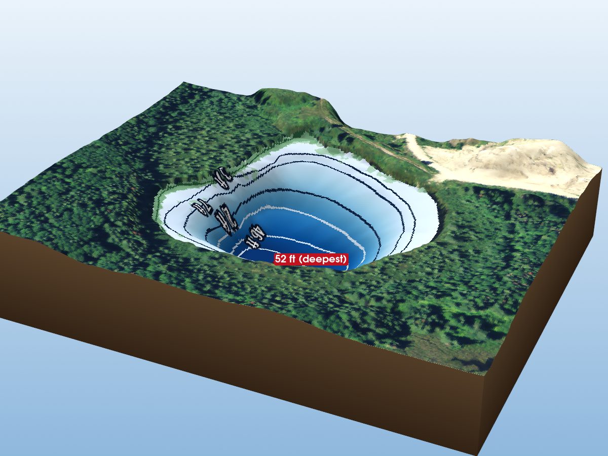 Depth map of O'Brien Lake 13
