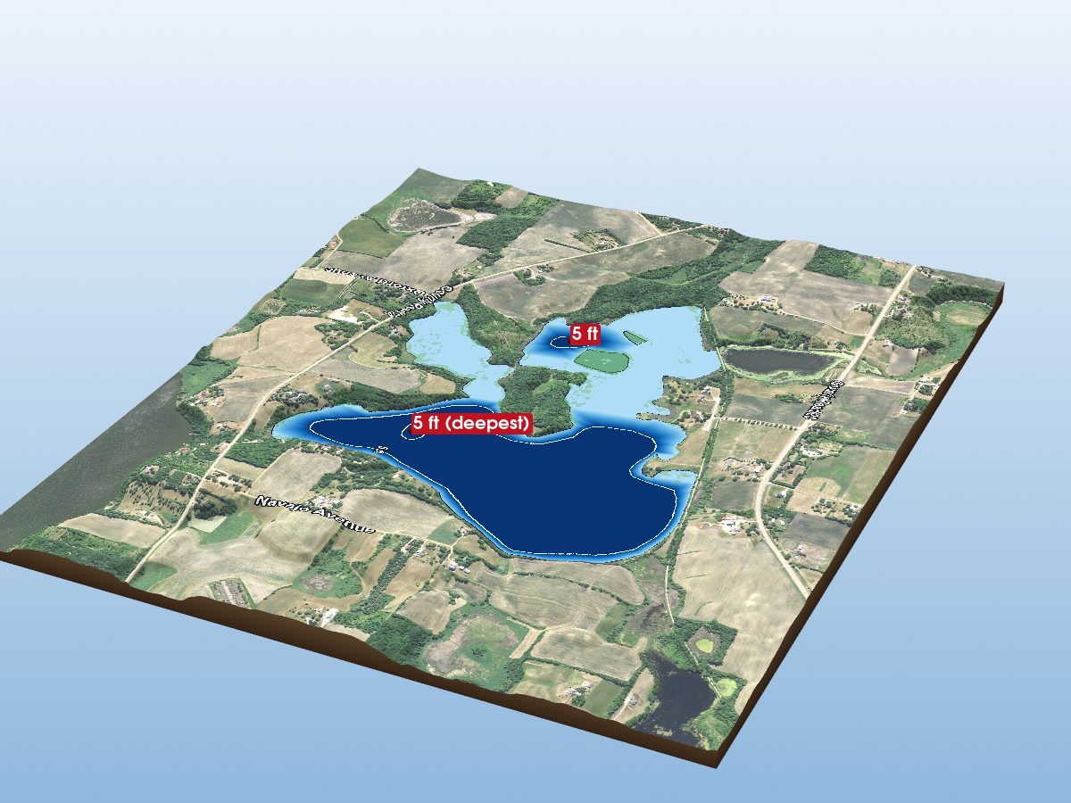 Depth map of Oak Lake