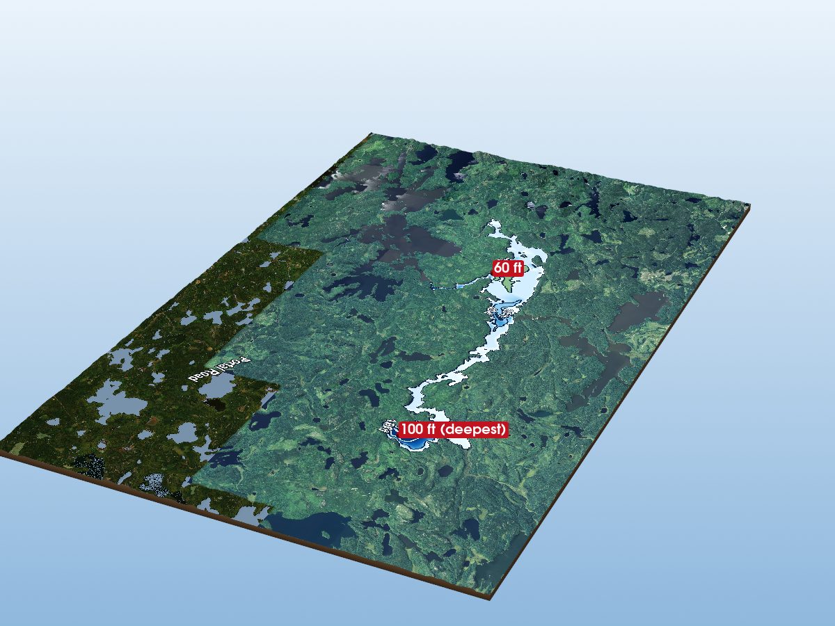 Depth map of Oak Lake