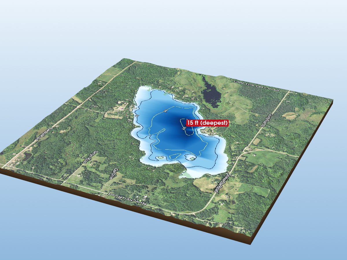 Depth map of Oak Lake