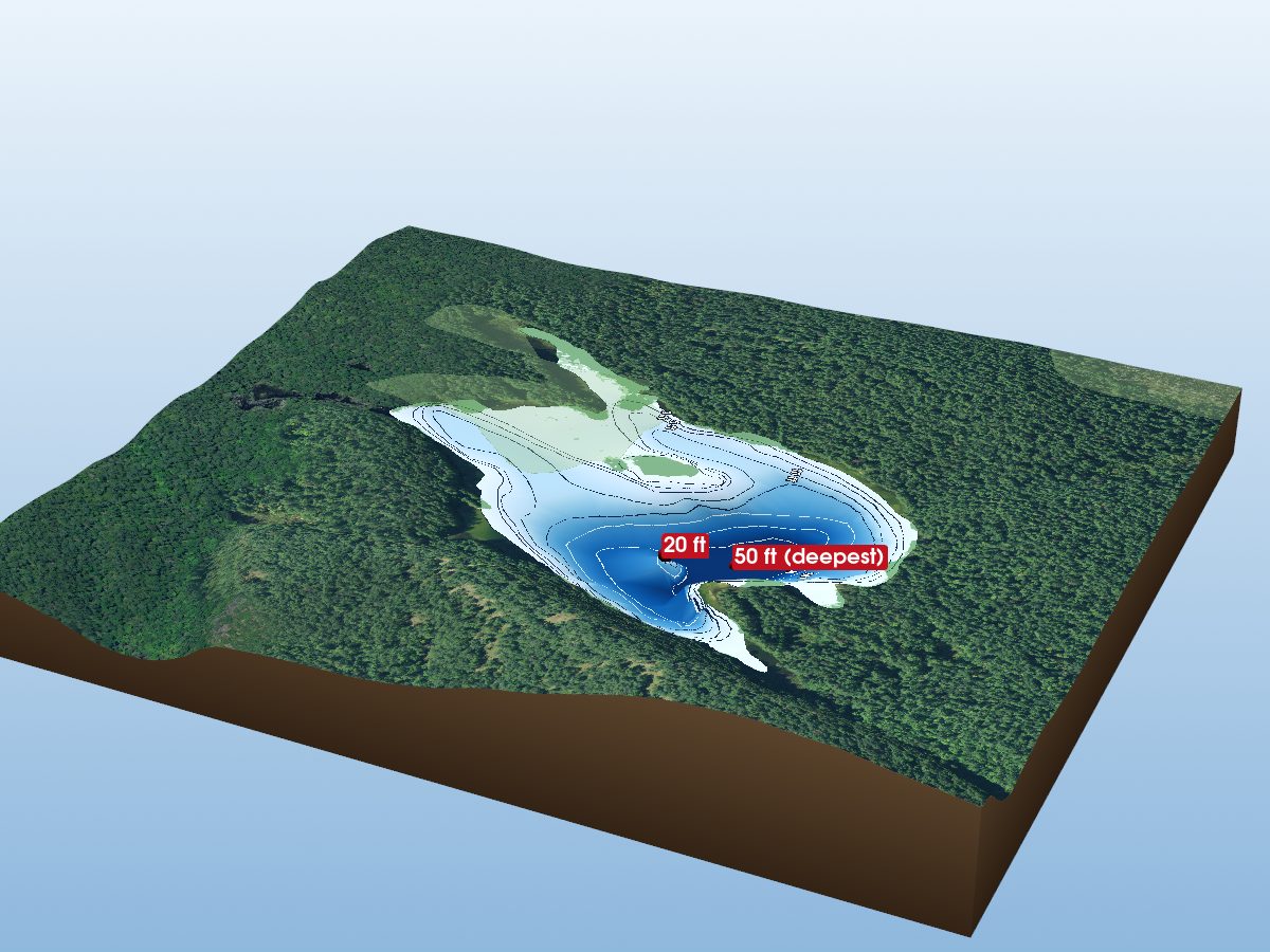 Depth map of Oakhill Lake