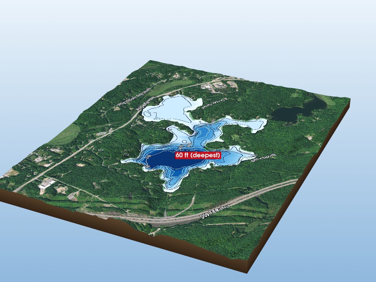 Depth map of Oastler Lake