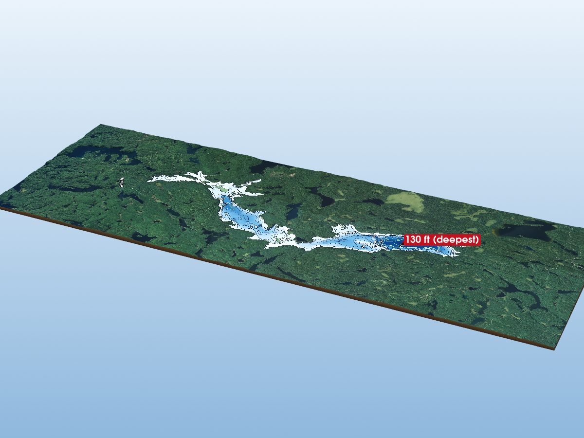 Depth map of Obabika Lake