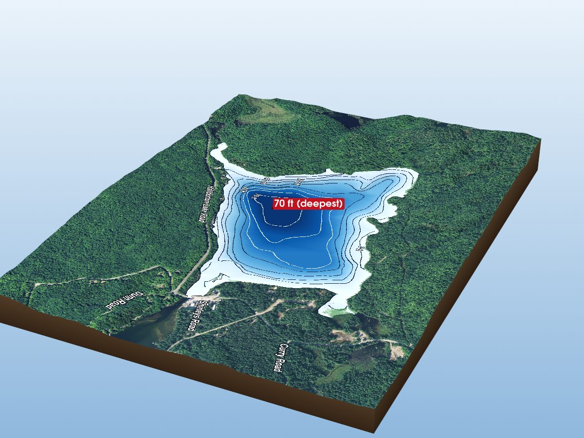 Depth map of Oblong Lake