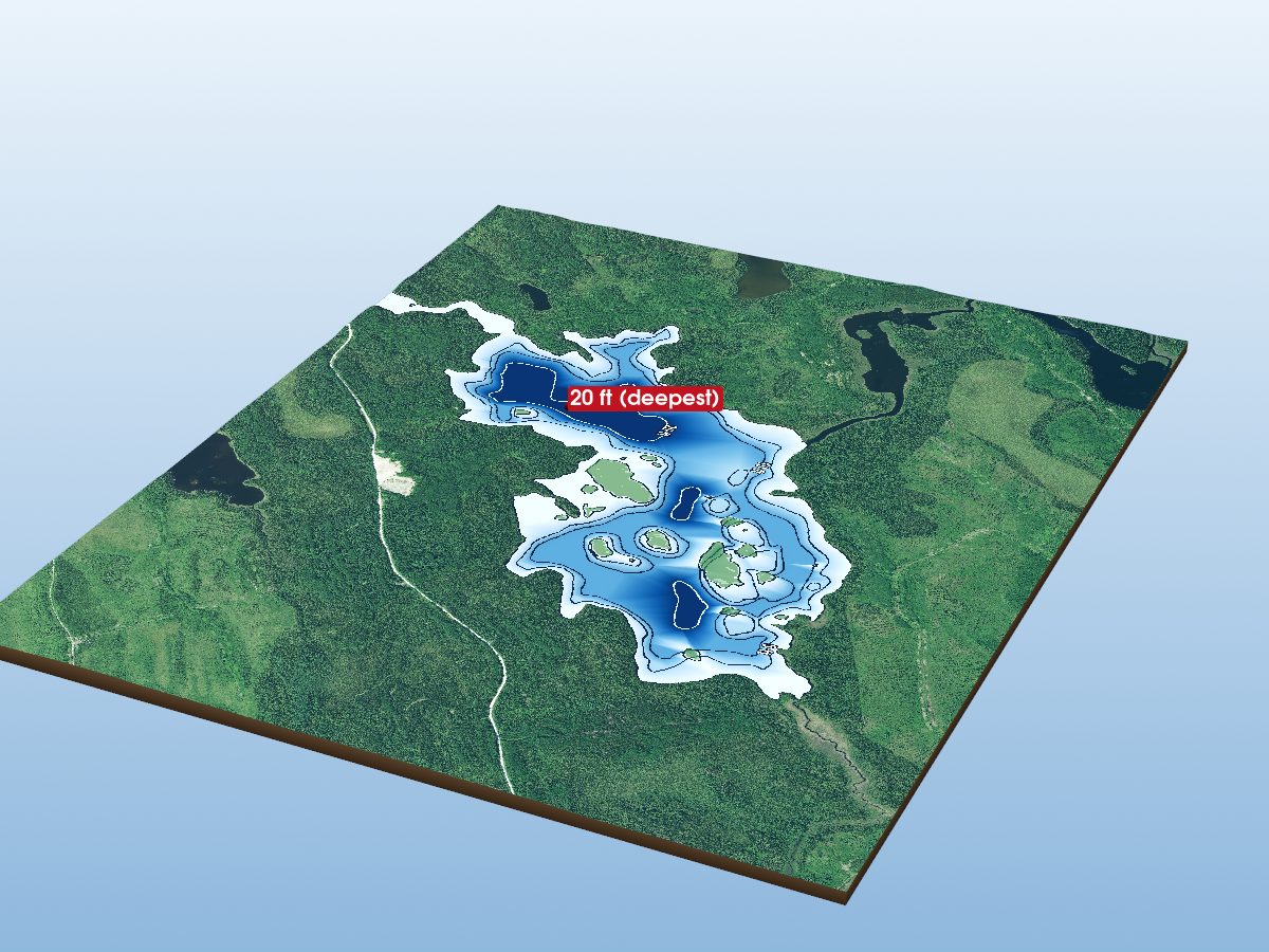 Depth map of Obobka Lake