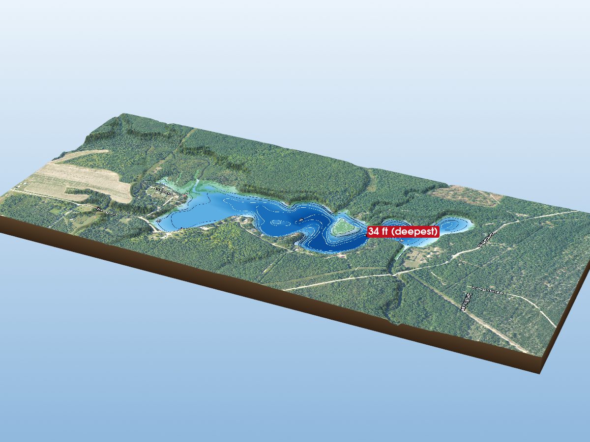 3D depth map of Ocqueoc Lake