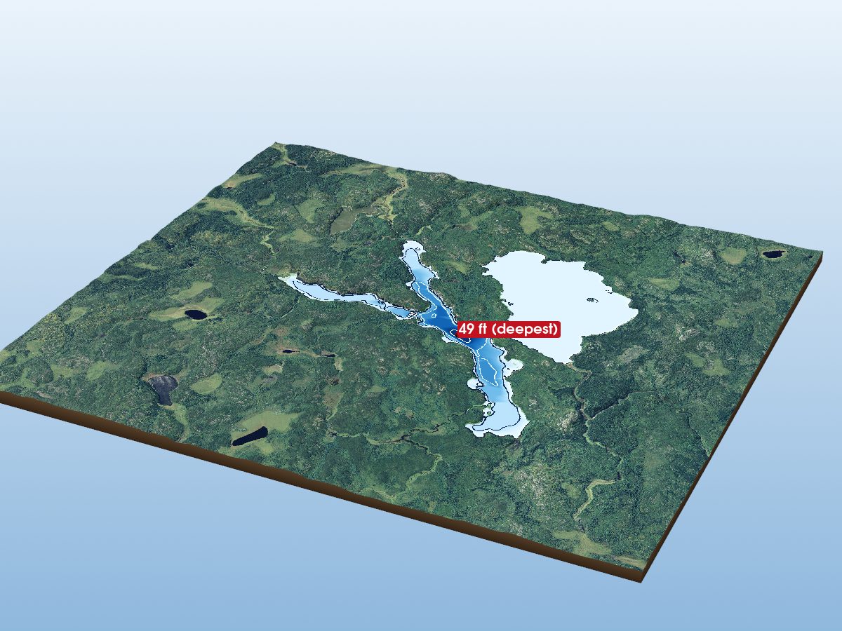 Depth map of Odlum Lake