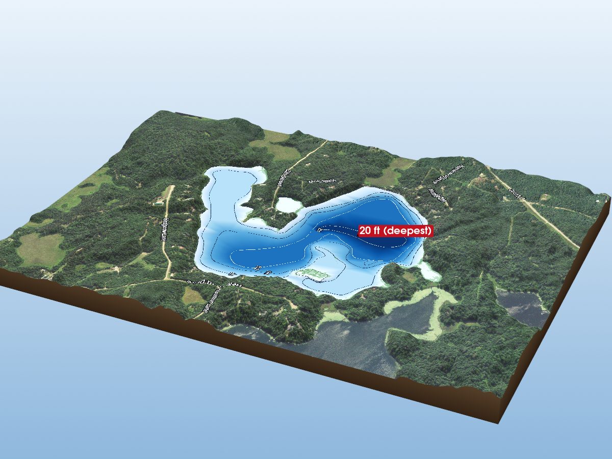 Depth map of Ojibway Lake
