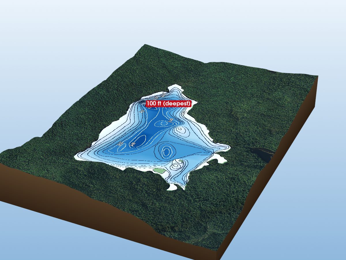 Depth map of Okiniada Lake