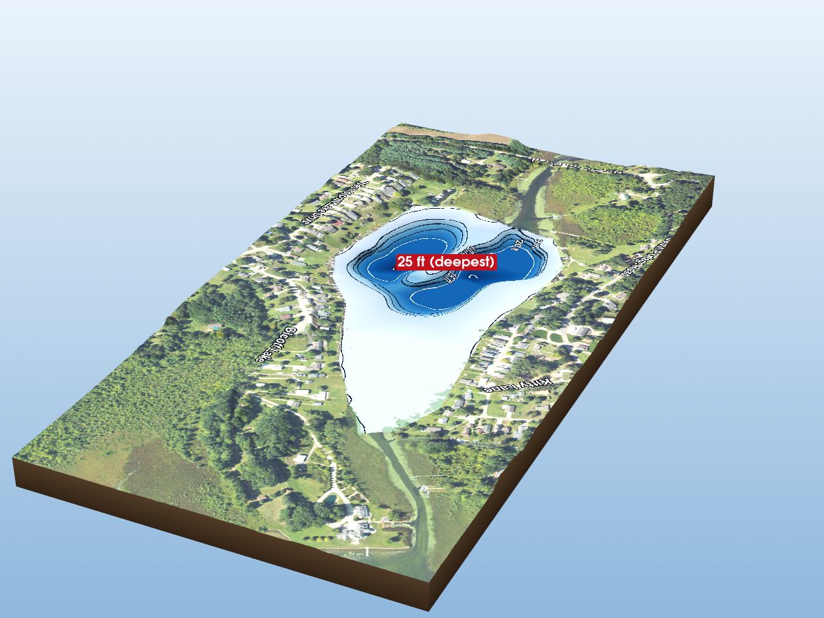 Depth map of Olcott Lake
