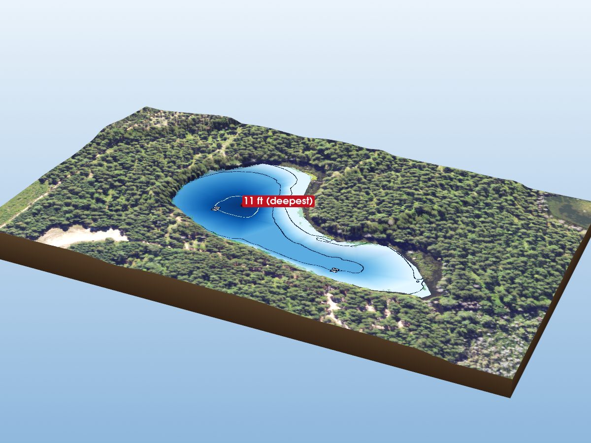 Depth map of Old Headquarters Lake