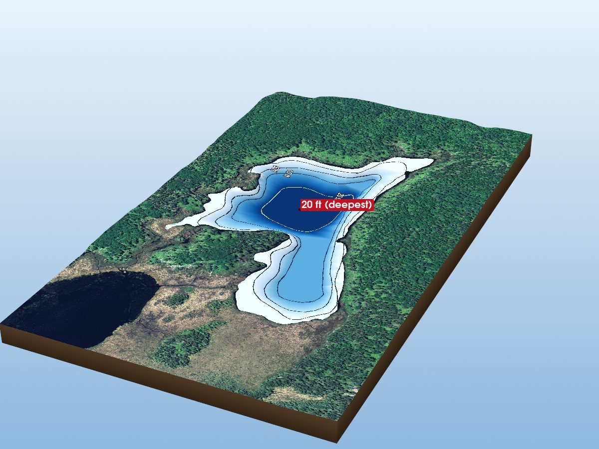Depth map of Old Man Lake