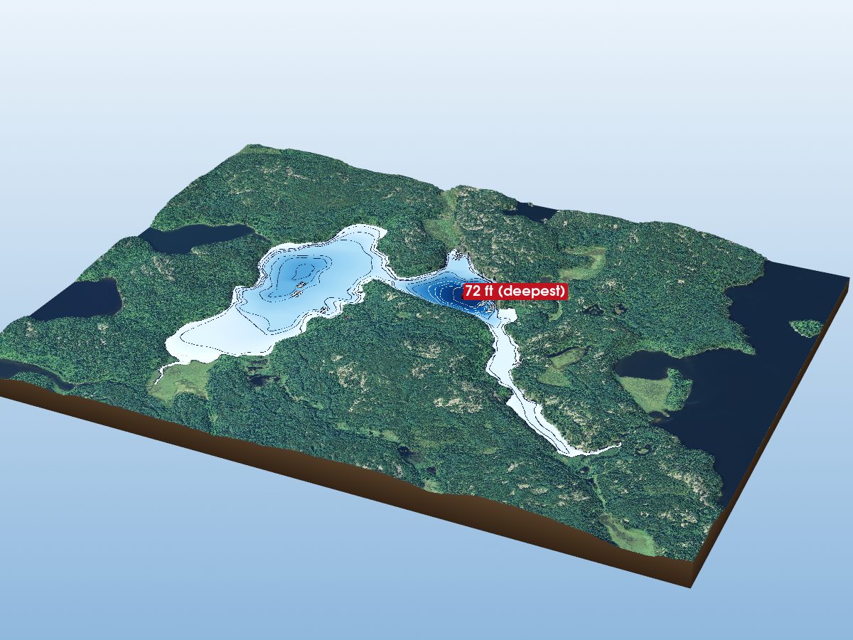 Depth map of Old Man Lake