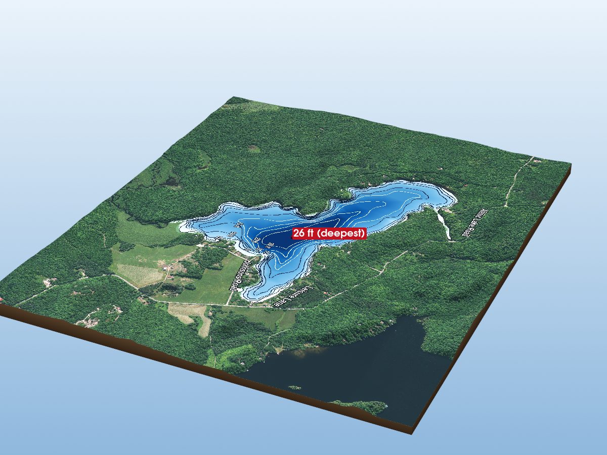 Depth map of Old Mans Lake