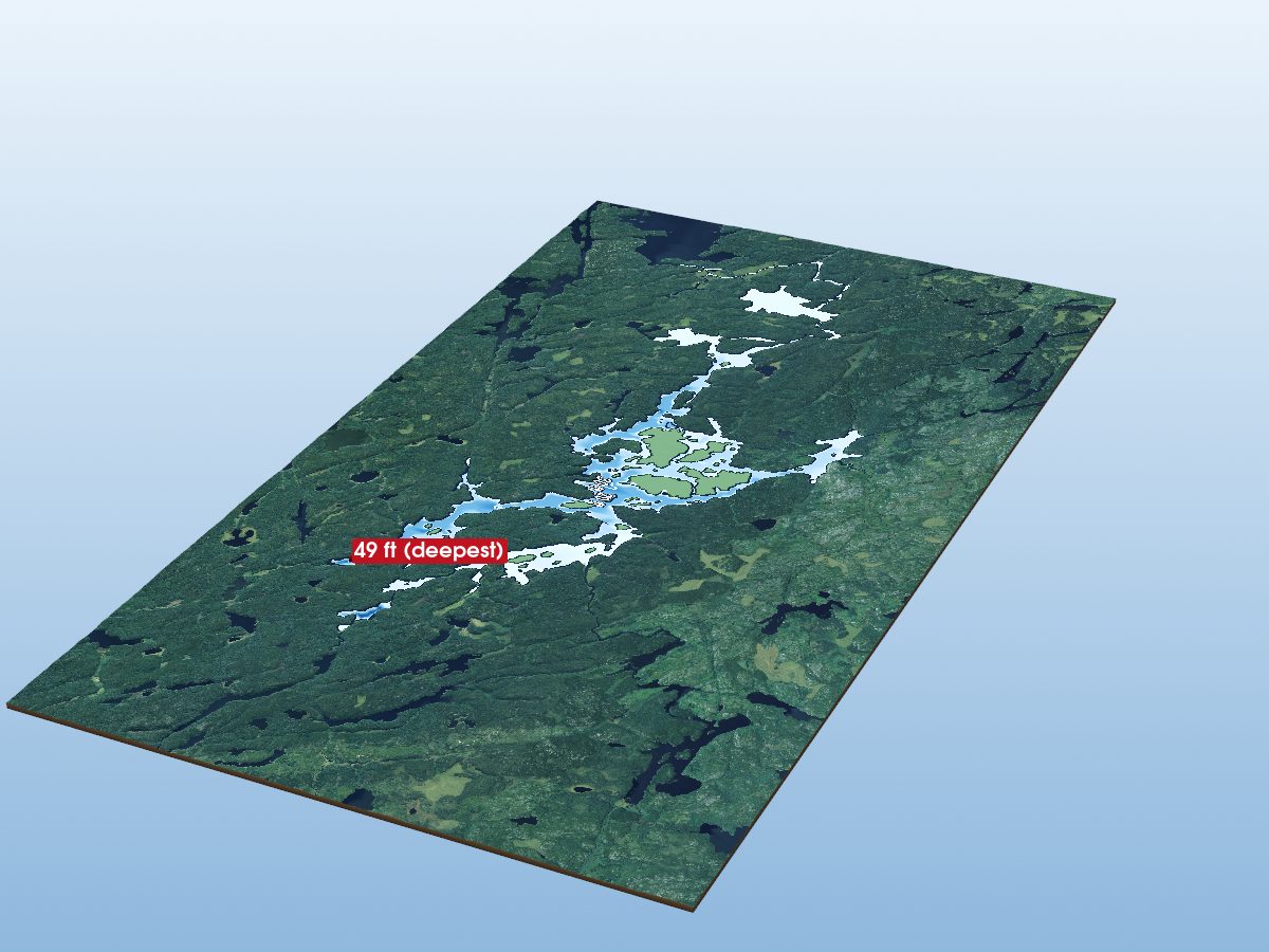 Depth map of Old Shoes Lake