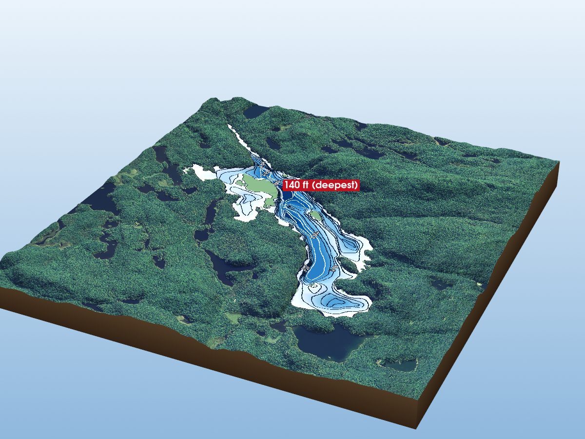 Depth map of Old Woman Lake