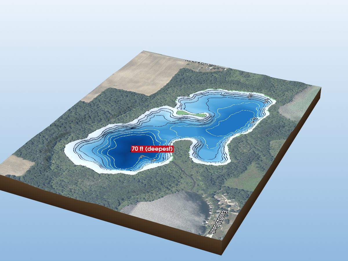 Depth map of Olin Lake