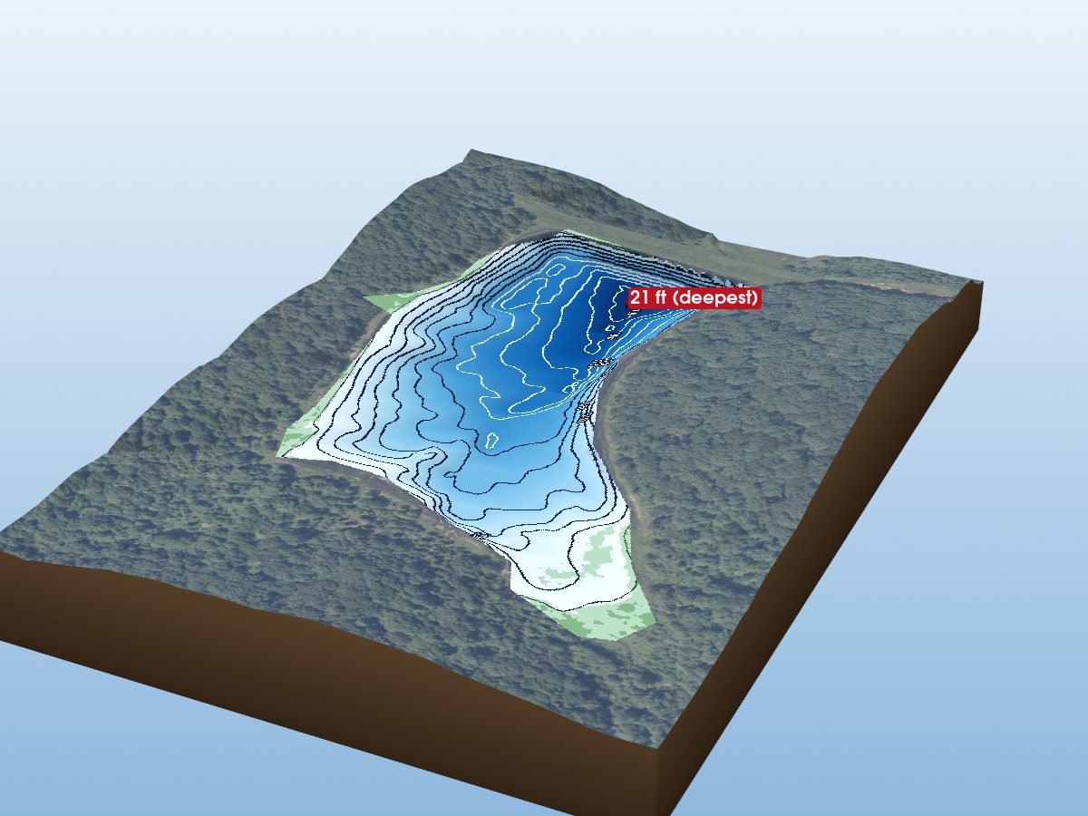 Depth map of Olinger Lake