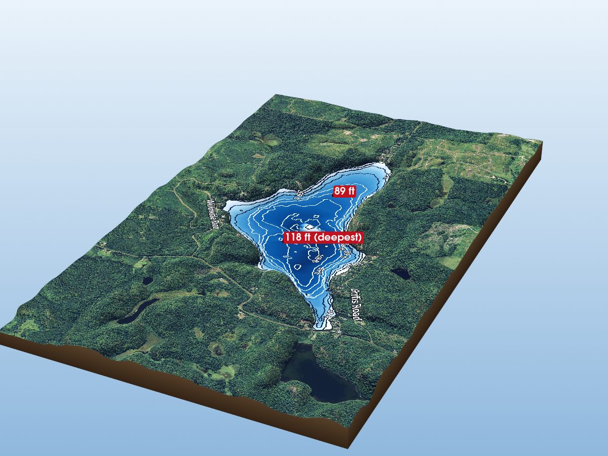 Depth map of Oliver Lake