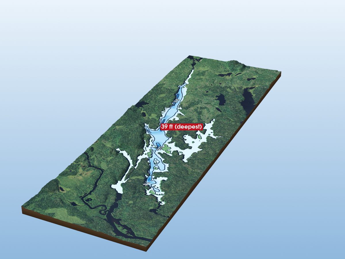 Depth map of Oliver Lake