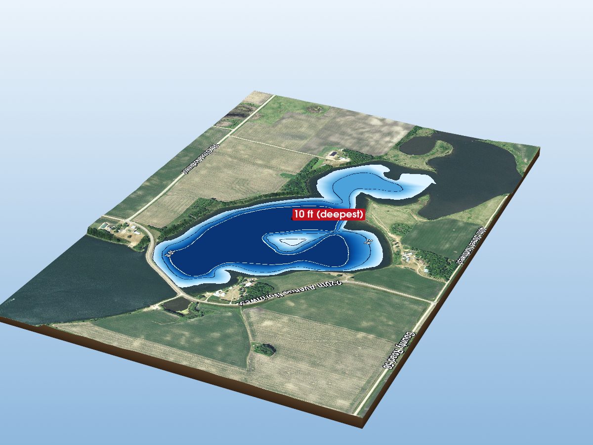 Depth map of Oliver Lake (west portion)