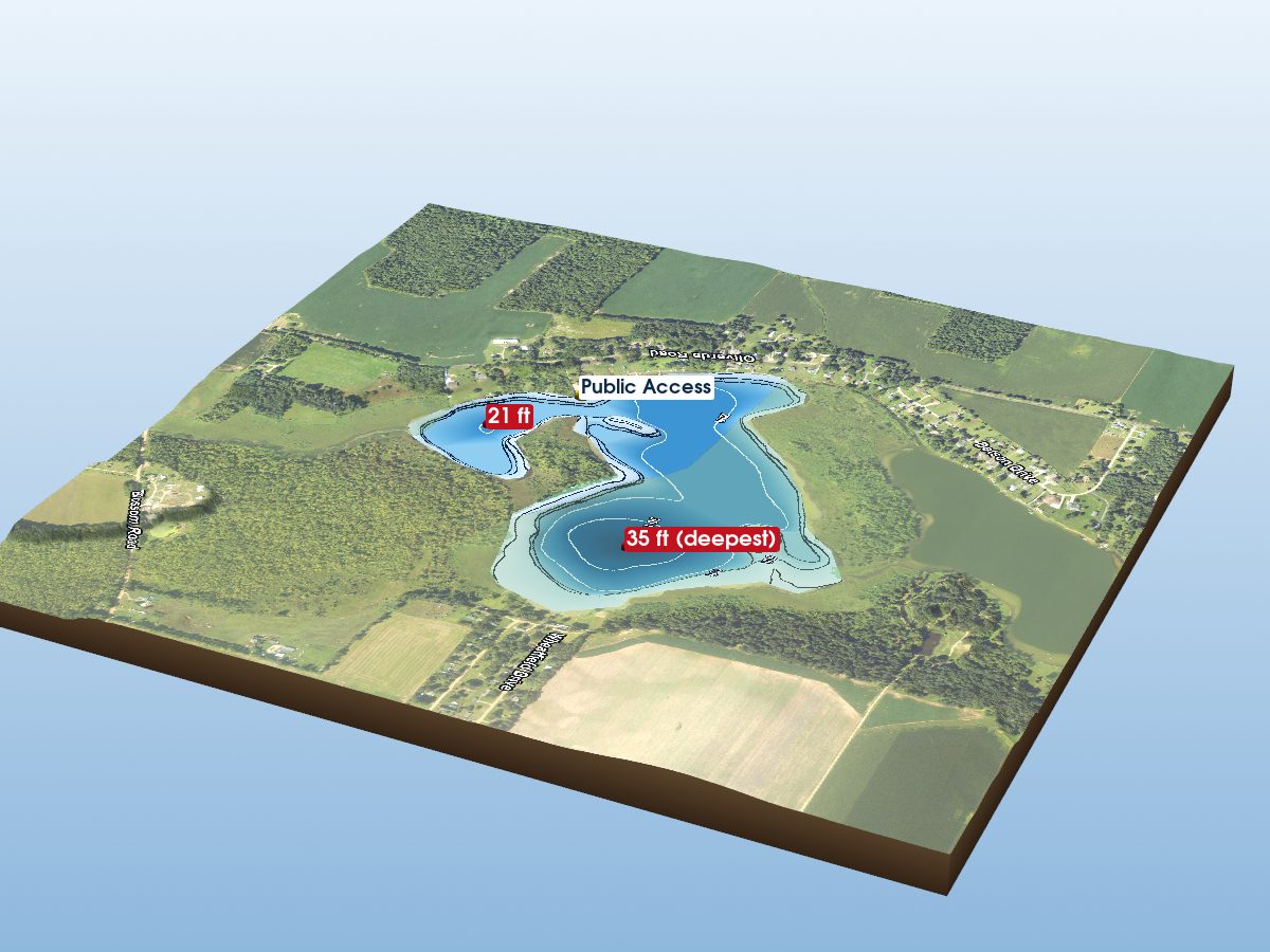 Depth map of Oliverda Lake